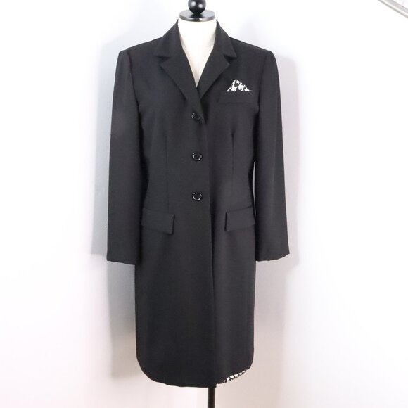 Virgo Womens 14 Petite 2pc Houndstooth Blazer Suit Jacket & Reversible Dress Set - Picture 2 of 14